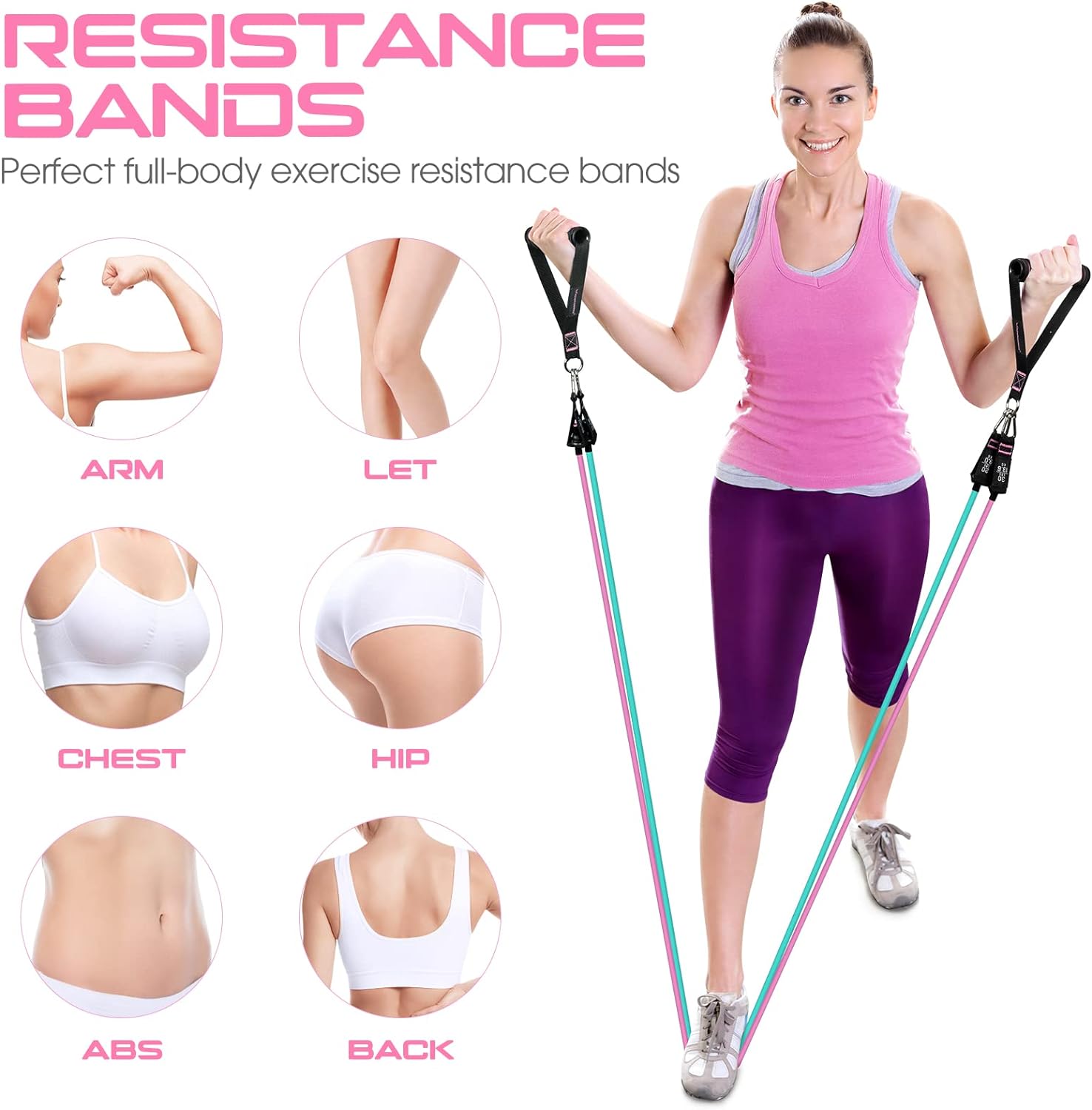 150LBS Resistance Bands: Full-Physique Exercise Set with Handles and Straps!