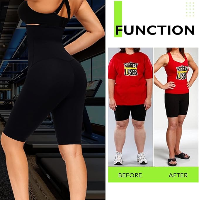 High-Waisted Sauna Sweat Shorts: Slimming Thermo Waist Trainer Leggings!