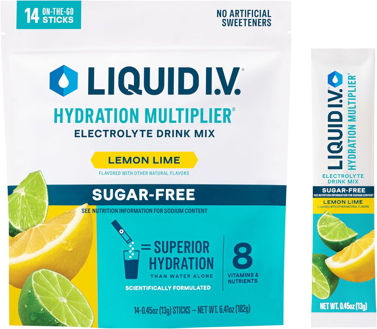 Hydration Multiplier Sugar-Free Lemon Lime Electrolyte Powder Drink Mix!